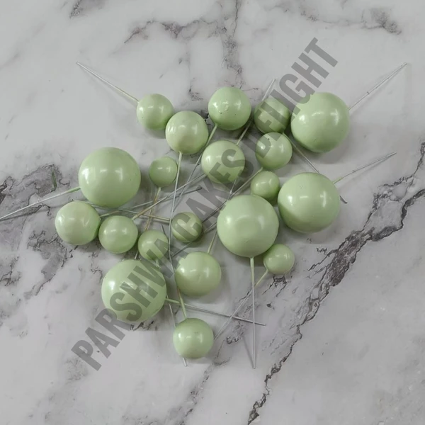 IMPORTED FAUX BALLS - 2Cm - 2.5Cm - 3Cm - 4Cm, LIGHT GREEN