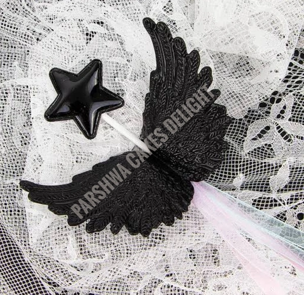 IMPORTED ANGEL WINGS TOPPER - BLACK