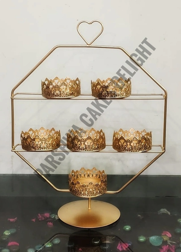 CUPCAKE STAND  - 6 PCS, Gold