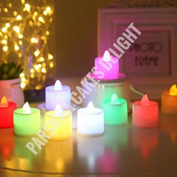 Flameless LED Tealights - 12 PCS PACK, MULTI COLOUR