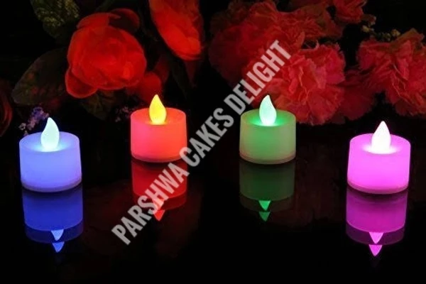 Flameless LED Tealights - 12 PCS PACK, MULTI COLOUR