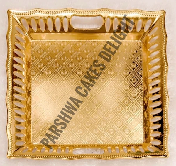 Plastic Trays For Gifting - Gold, 10 Pcs Pack, Delight 4