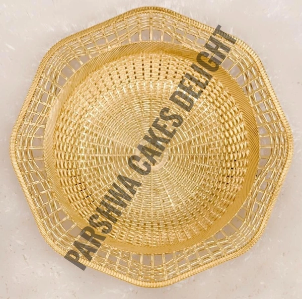 Plastic Trays For Gifting - Delight 7, Gold, 10 Pcs Pack