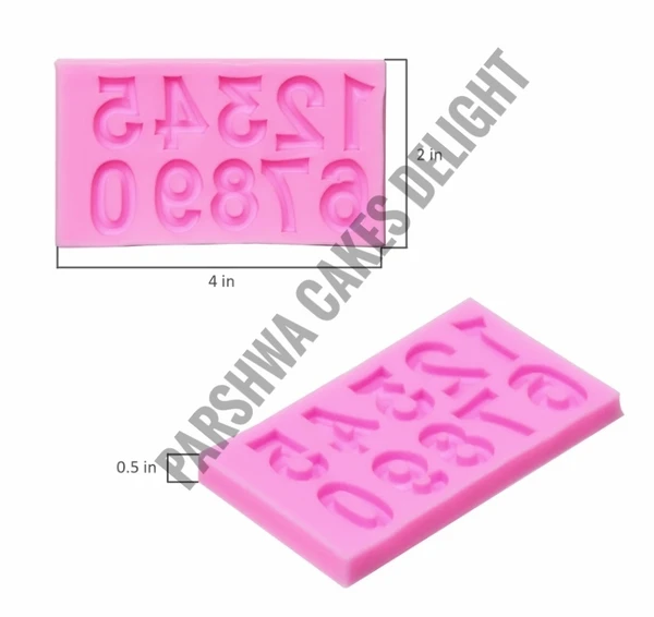 Number Fondant Mould Pink