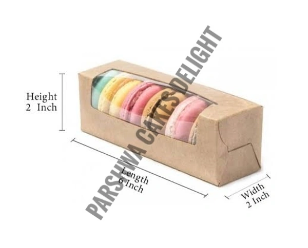 Macaron Box for 6 - Brown, 10 Pcs Pack