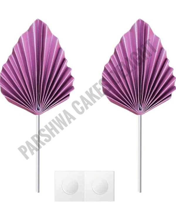 New Imported Paper Palm Leaf - Purple, 2 Pcs Pack