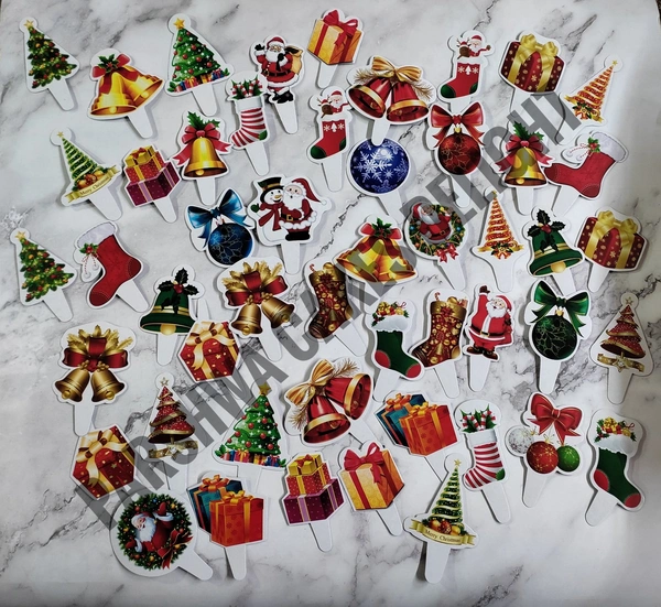 Christmas Character Paper Toppers - 10 Pcs Pack