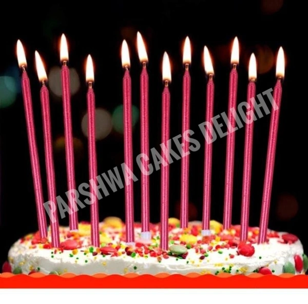 METALLIC CANDLE - Red, 24 Packs Of 6 Pcs Each