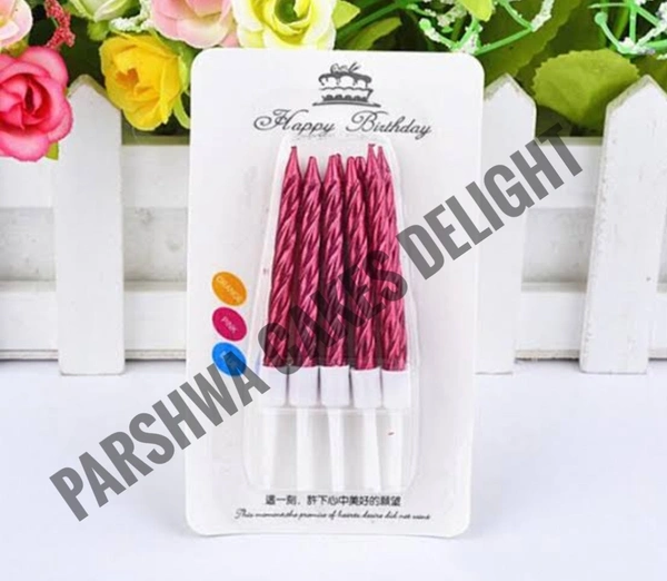 Mini Twisted Candle - Red, 1 Pack Of 10 Pcs