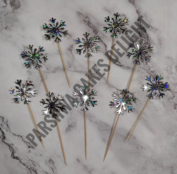 Snowflake Paper Topper - Silver, 10 Pcs