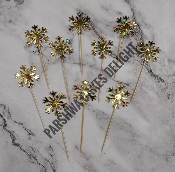 Snowflake Paper Topper - Gold, 10 Pcs