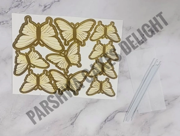 BUTTERFLIES WITH STRING - 1 Pkt, New Yellow