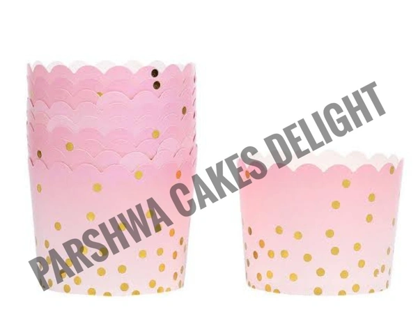 Polka Dots Small Baking Cups - Pink, 50 Pcs