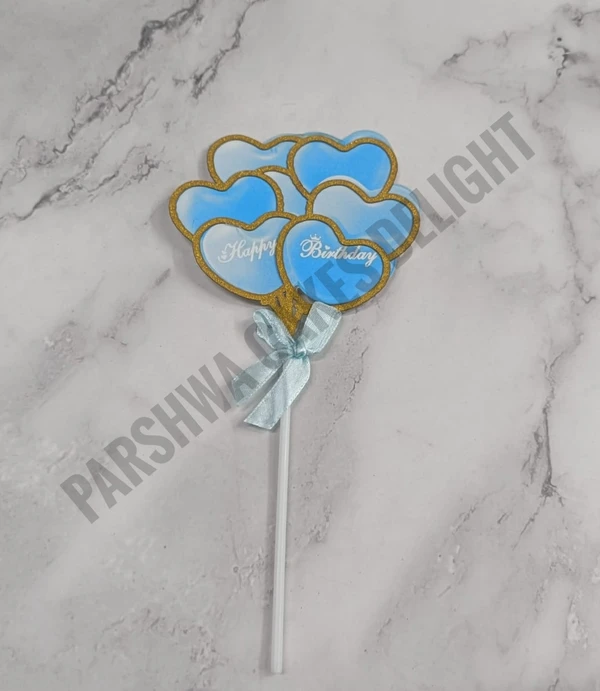 Heart Topper  - 1 Pc, Birthday, Blue