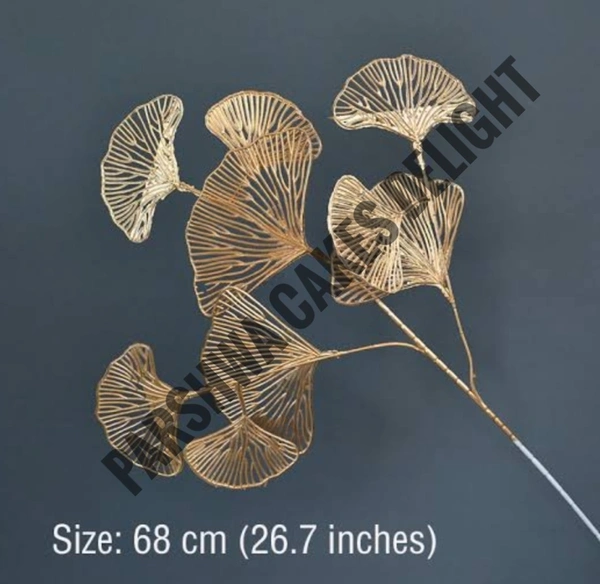 Artificial Gingko Leaves - 1 Stick, Gold