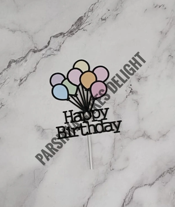 Baloon Happy Birthday Topper - 1 Pc