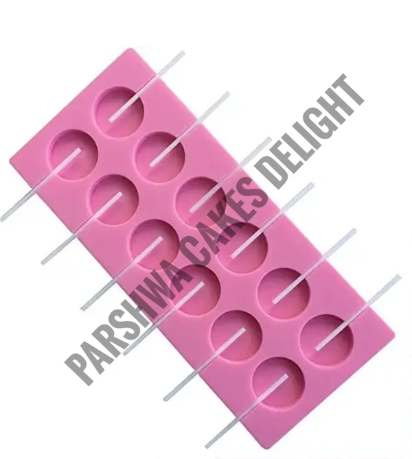 SILICONE LOLLIPOP MOULD - 12 HOLE 3.5CM ROUND