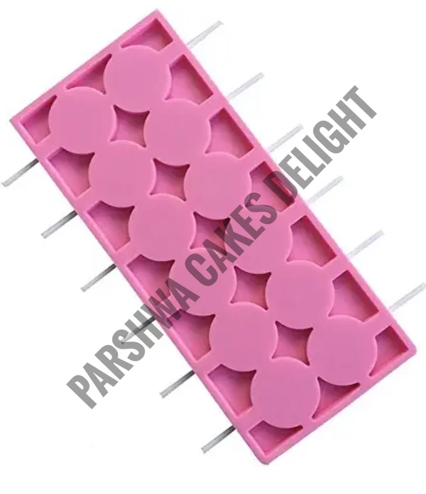 SILICONE LOLLIPOP MOULD - 12 HOLE 3.5CM ROUND