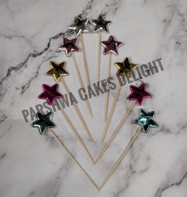 Stick Topper - Star, Multi, 10 Pcs