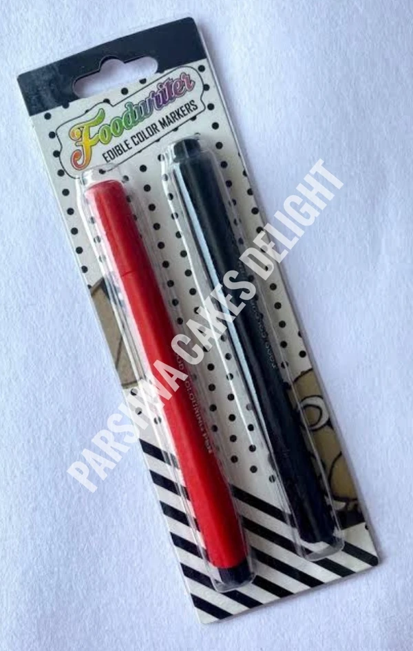 2 IN 1 EDIBLE  MARKER - RED & BLACK