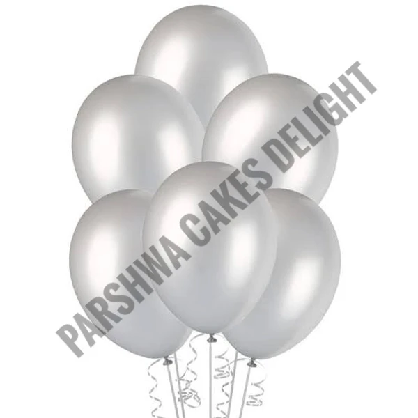 Metallic Baloons - Silver, 10 Pack Of 25 Pcs