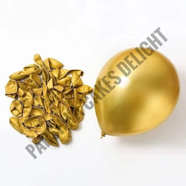 Chrome Baloons - 1 Pack Of 50 Pcs, Gold
