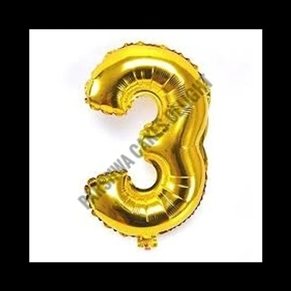 Numerical Foil Baloon - No 3, 16 Inches