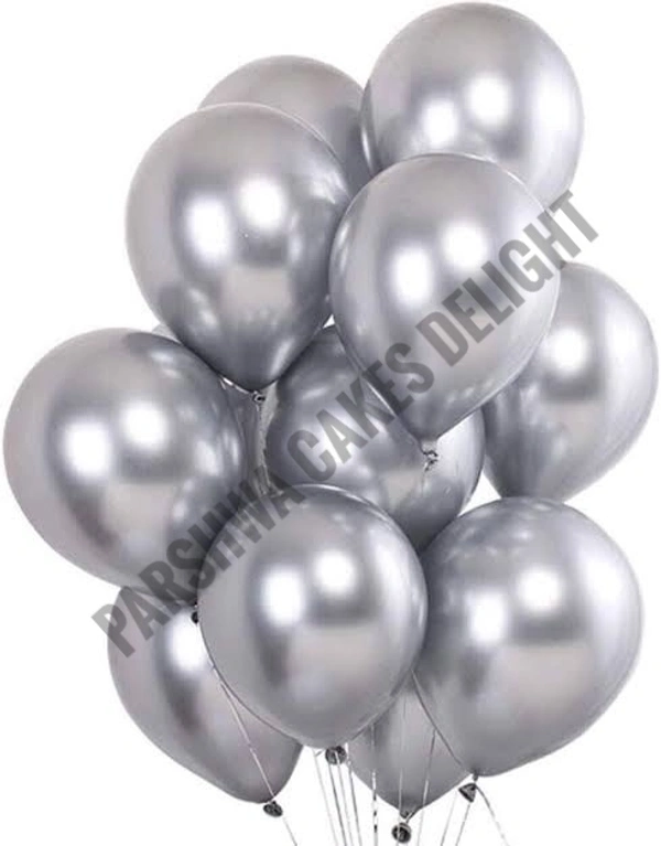 Chrome Baloons - Silver, 1 Pack Of 50 Pcs