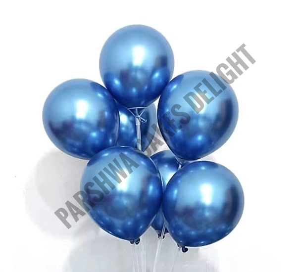 Chrome Baloons - Blue, 1 Pack Of 50 Pcs