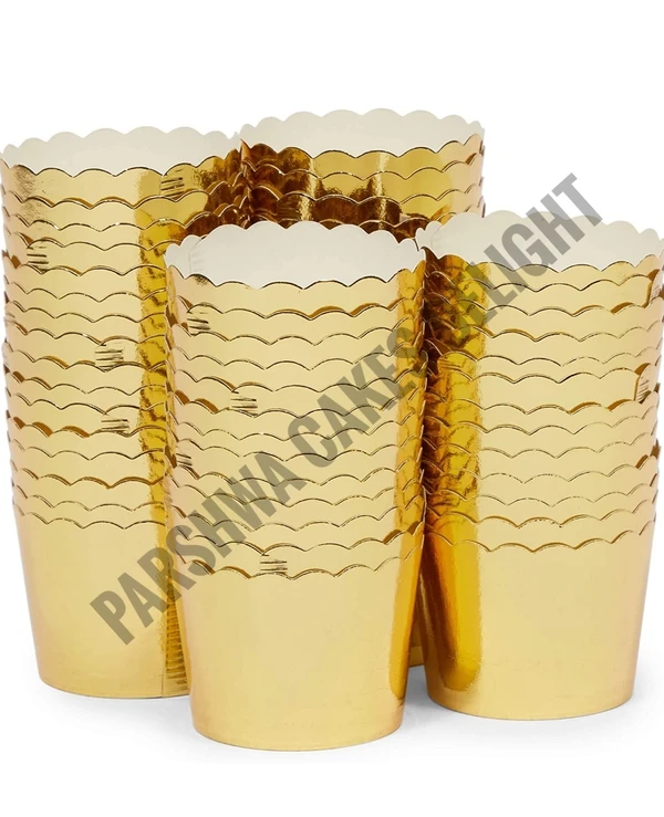 Metallic Cupcake Cups - Gold, 50 Pcs Pack