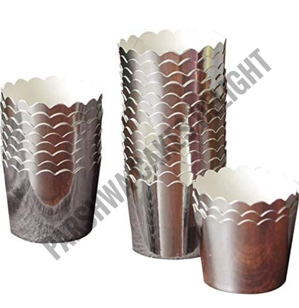 Metallic Cupcake Cups - Silver, 50 Pcs Pack