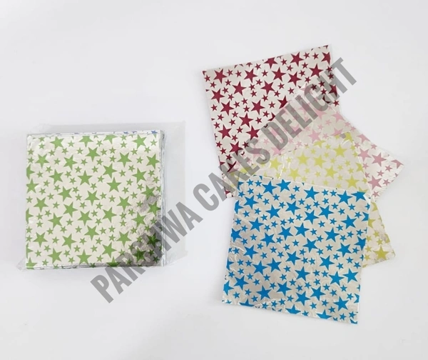 Aluminum Cut Foil Chocolate Wrapper - Stars, 8*8 Cm