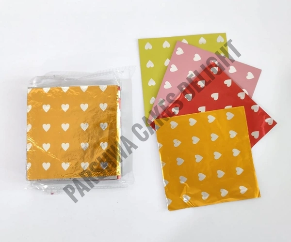 Aluminum Cut Foil Chocolate Wrapper - Big Heart, 8*8 Cm