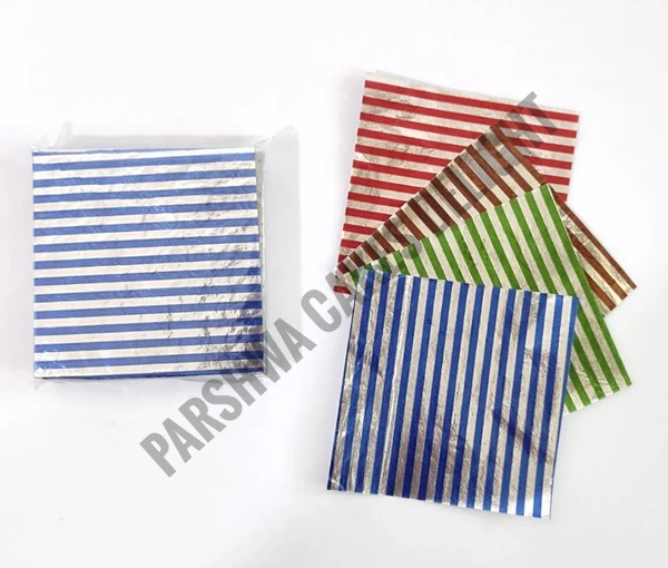 Aluminum Cut Foil Chocolate Wrapper - Stripes, 8*8 Cm