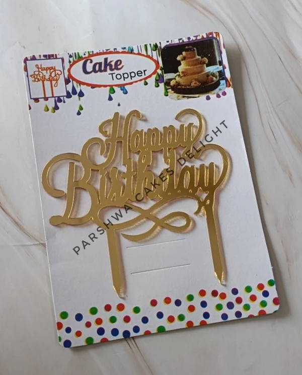 ACRYLIC TOPPER HB - 113, 4.5 Inches, Gold