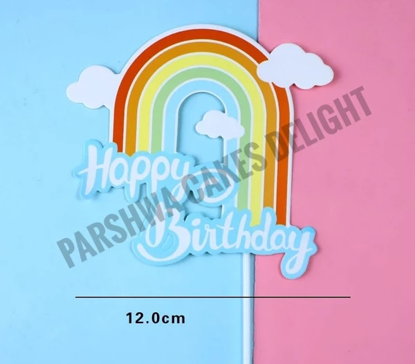 Happy Birthday Rainbow Topper - Delight 1, 10 Pcs Pack