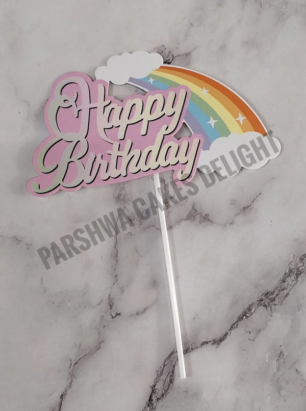 Happy Birthday Rainbow Topper - Delight 5, 10 Pcs Pack