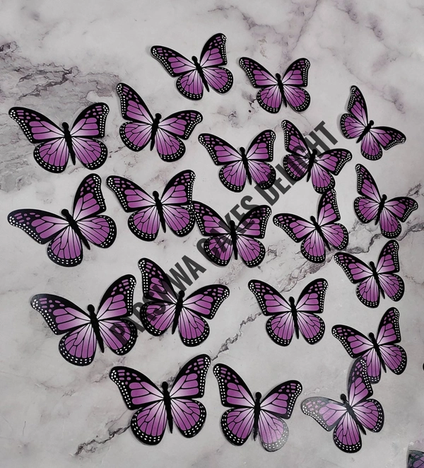 Non Edible Butterfly - Approx 20pcs, Design 12, Pink