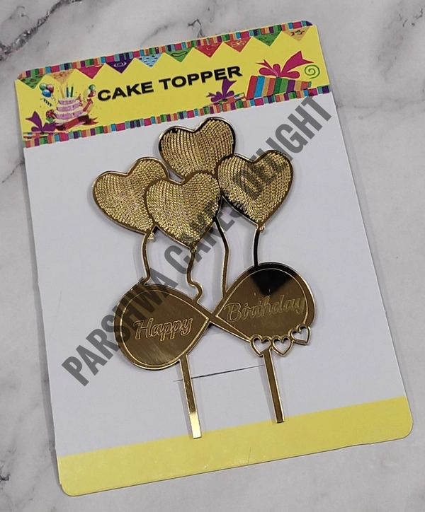 ACRYLIC TOPPER HB - 116, 5 Inches, Gold