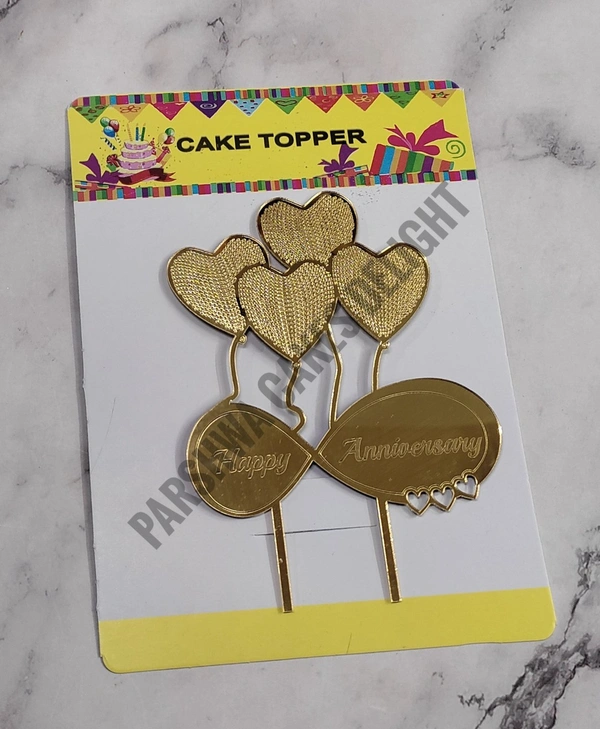 ACRYLIC TOPPERS HA - 43, 5 Inches, Gold