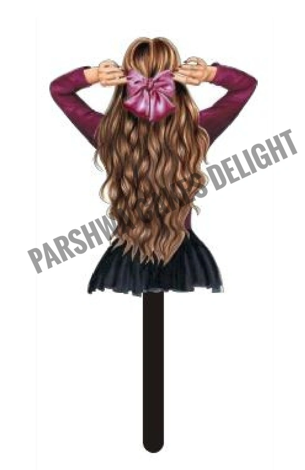 Acrylic Girl Topper - Delight 2, 5.5 Inches
