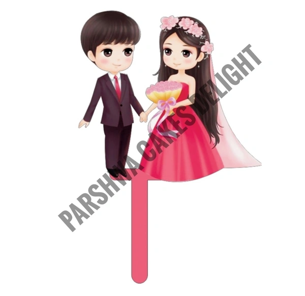 Acrylic Couple Topper - Delight 2, 5 Inches