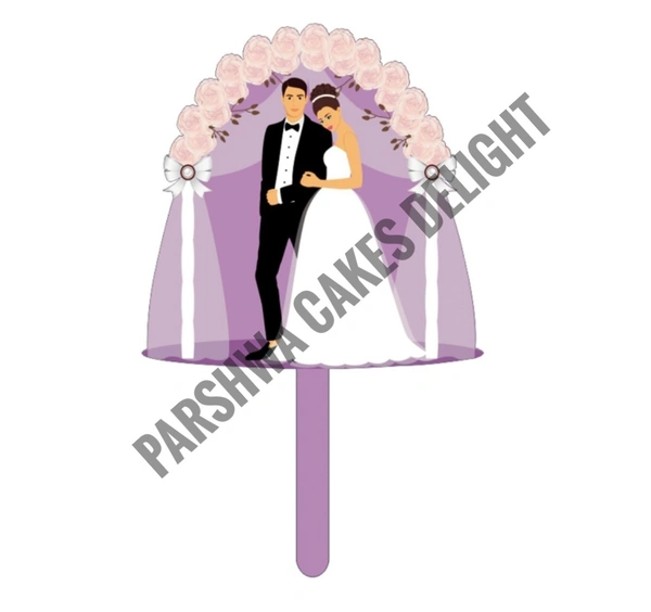 Acrylic Couple Topper - Delight 3, 4 Inches