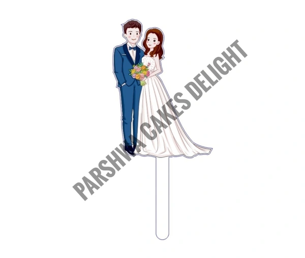 Acrylic Couple Topper - Delight 8, 4 Inches