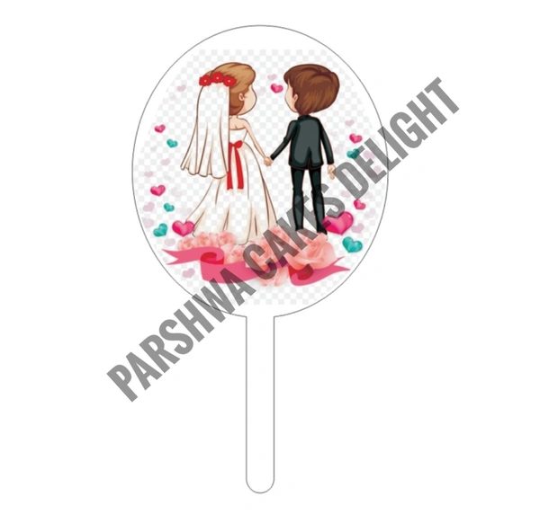 Acrylic Couple Topper - Delight 11, 4 Inches