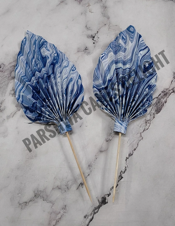 Palm Leaf - Blue, 2 Pcs