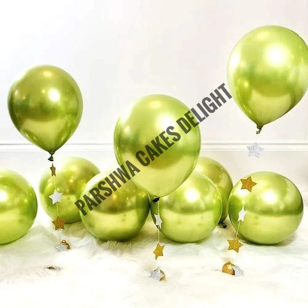 Chrome Baloons - 50 Pcs Pack, Pista Green
