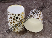 BIG BAKING CUPS - White & Gold Heart, 50 Pcs Pack
