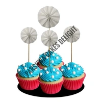 Paper Fans For Cake Decoration - Delight 1, 4 Pcs