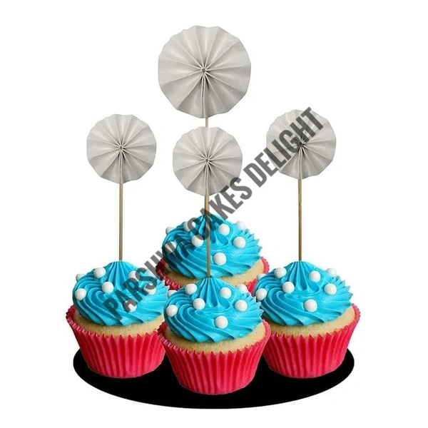 Paper Fans For Cake Decoration - Delight 1, 4 Pcs